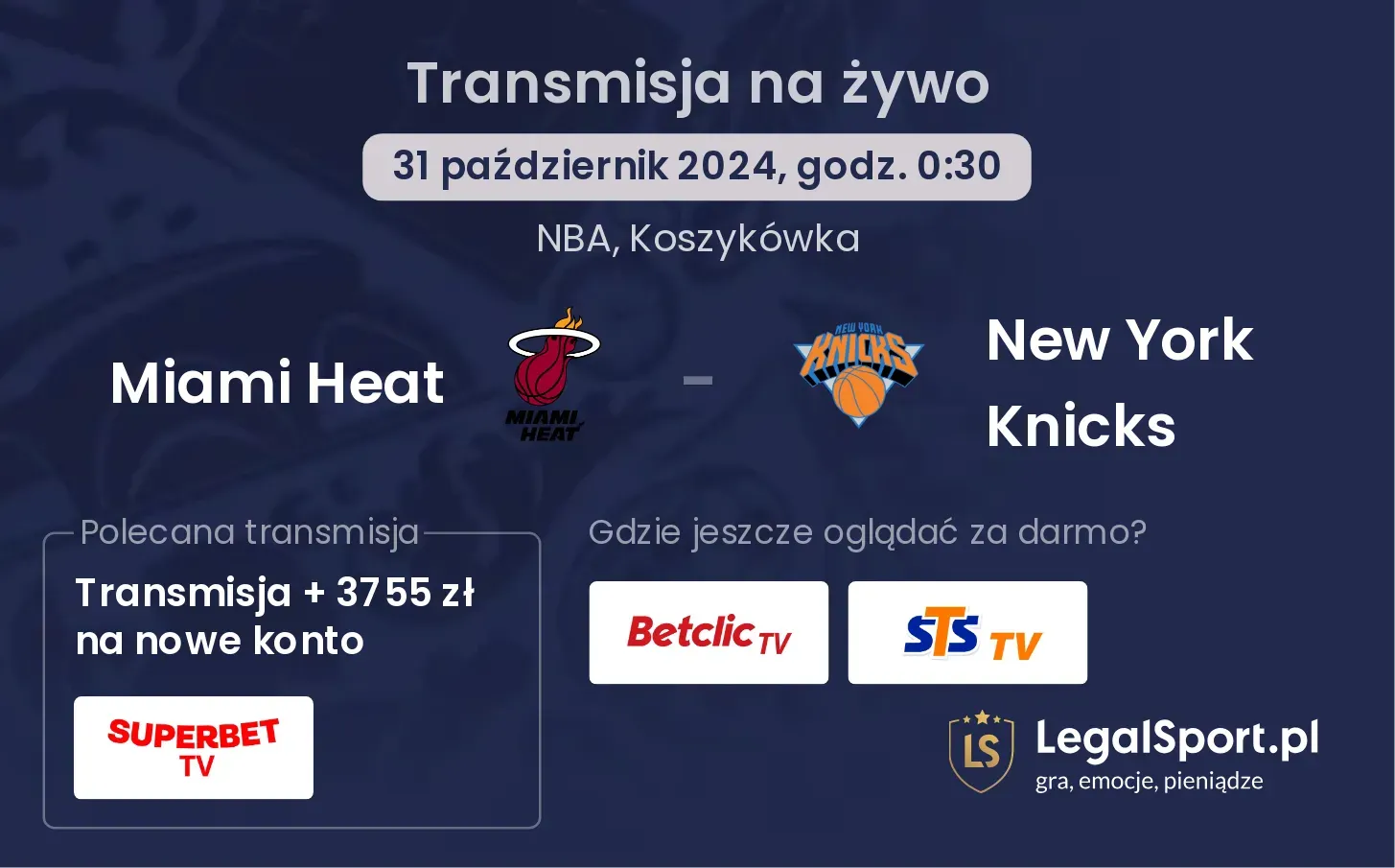 New York Knicks - Miami Heat gdzie oglądać?