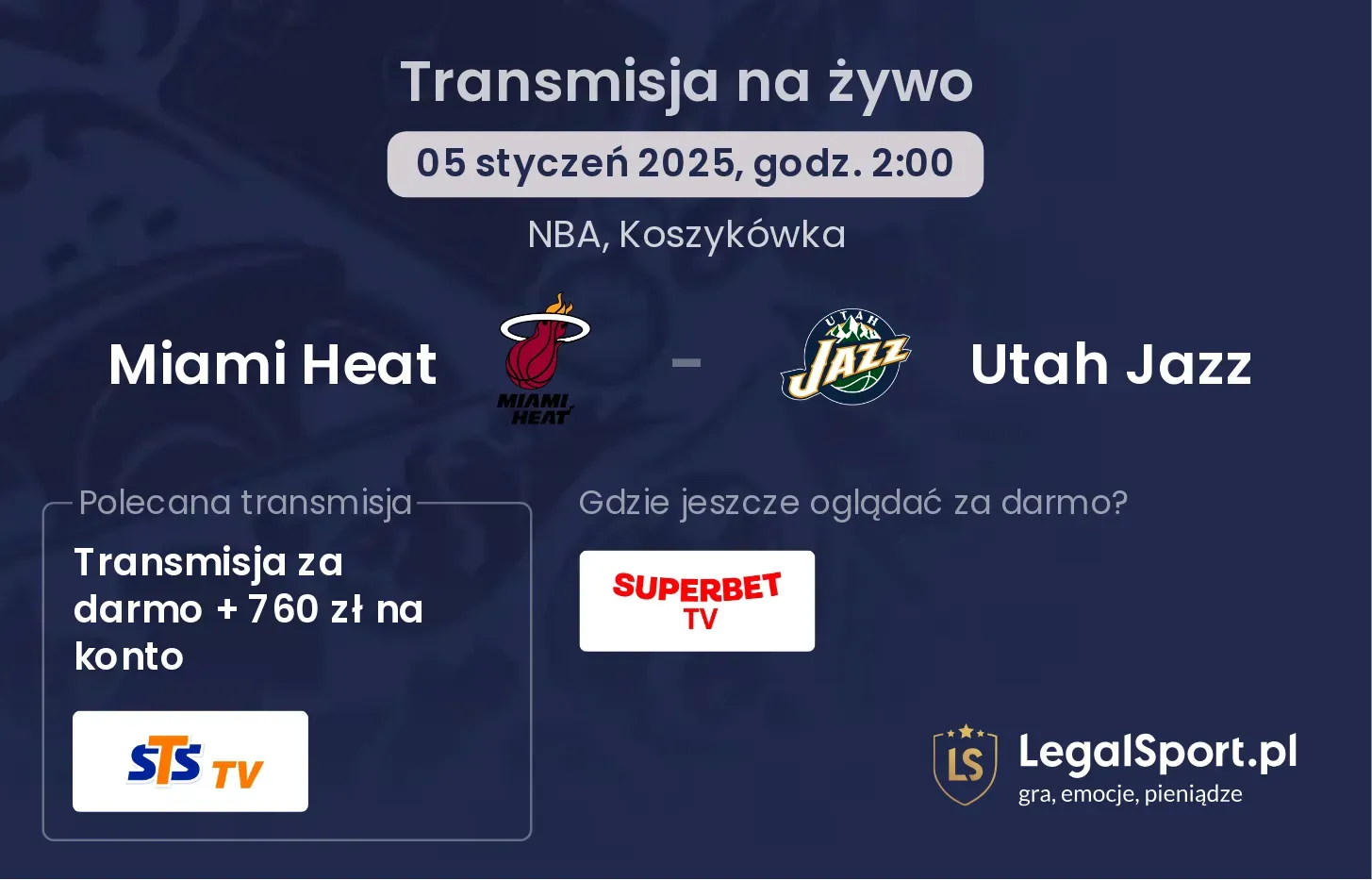 Miami Heat - Utah Jazz transmisja na żywo