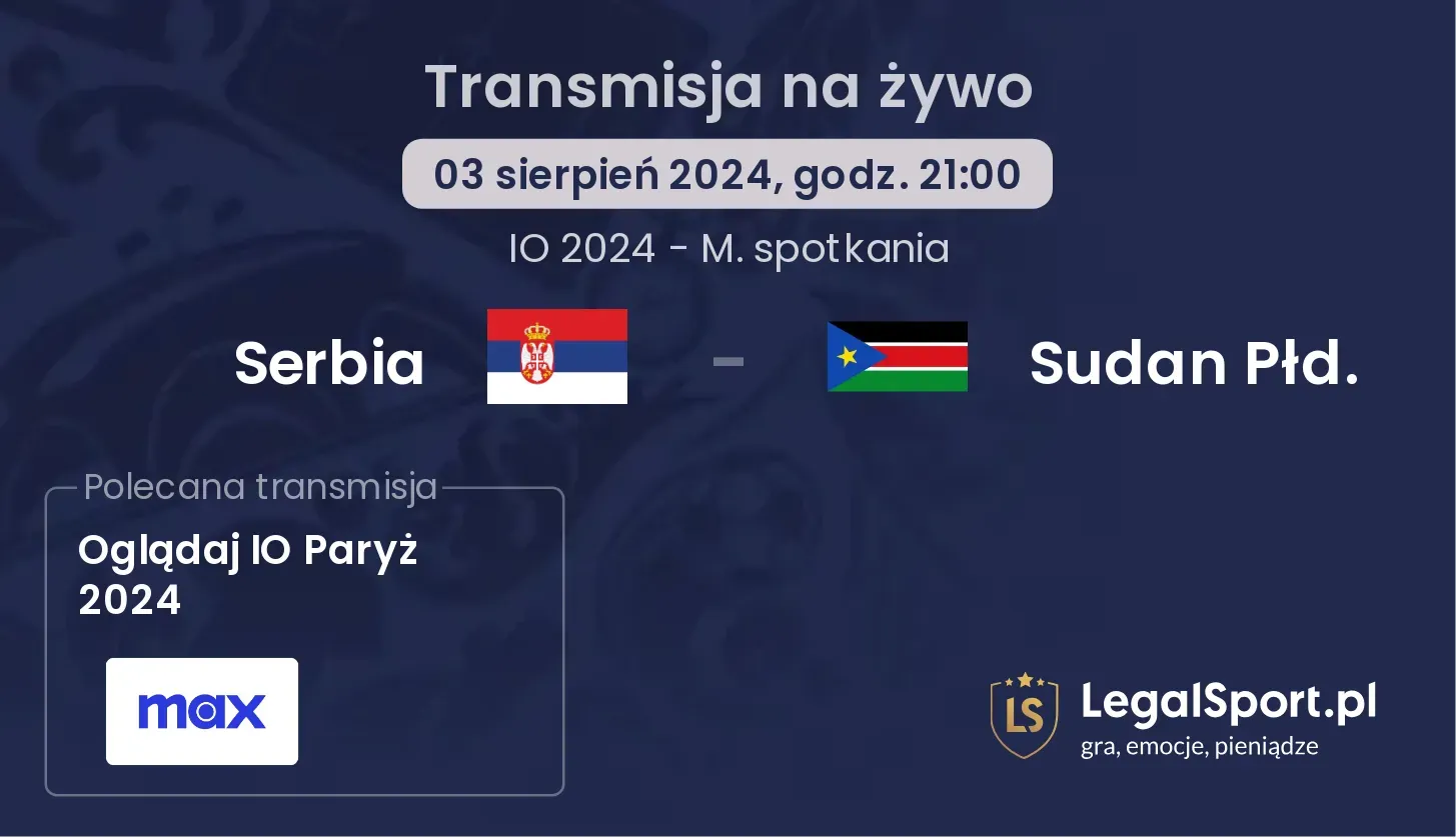 Serbia - Sudan Płd. transmisja na żywo