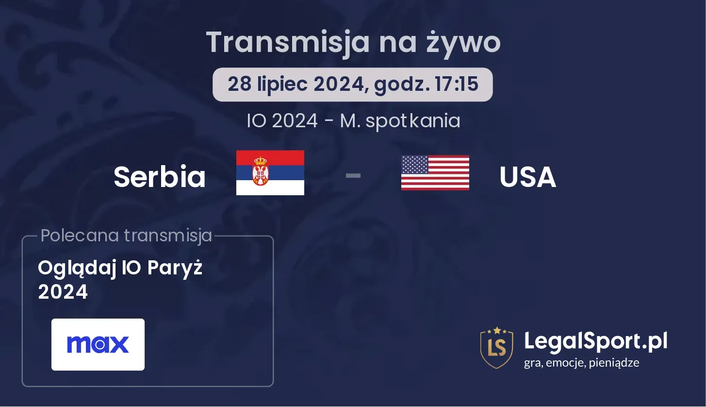 Serbia - USA transmisja na żywo