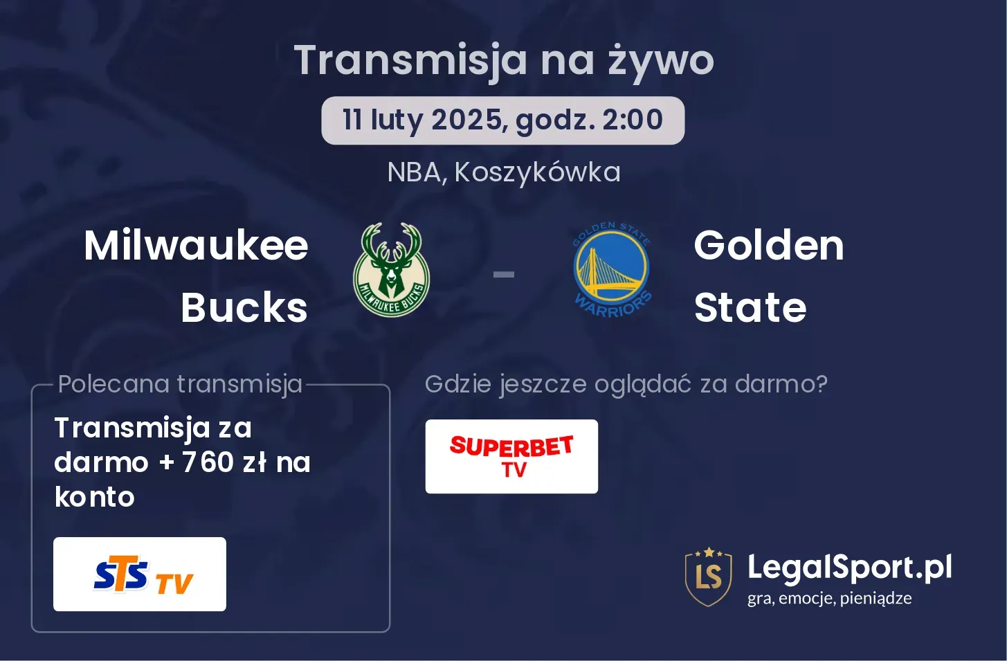 Milwaukee Bucks - Golden State transmisja na żywo