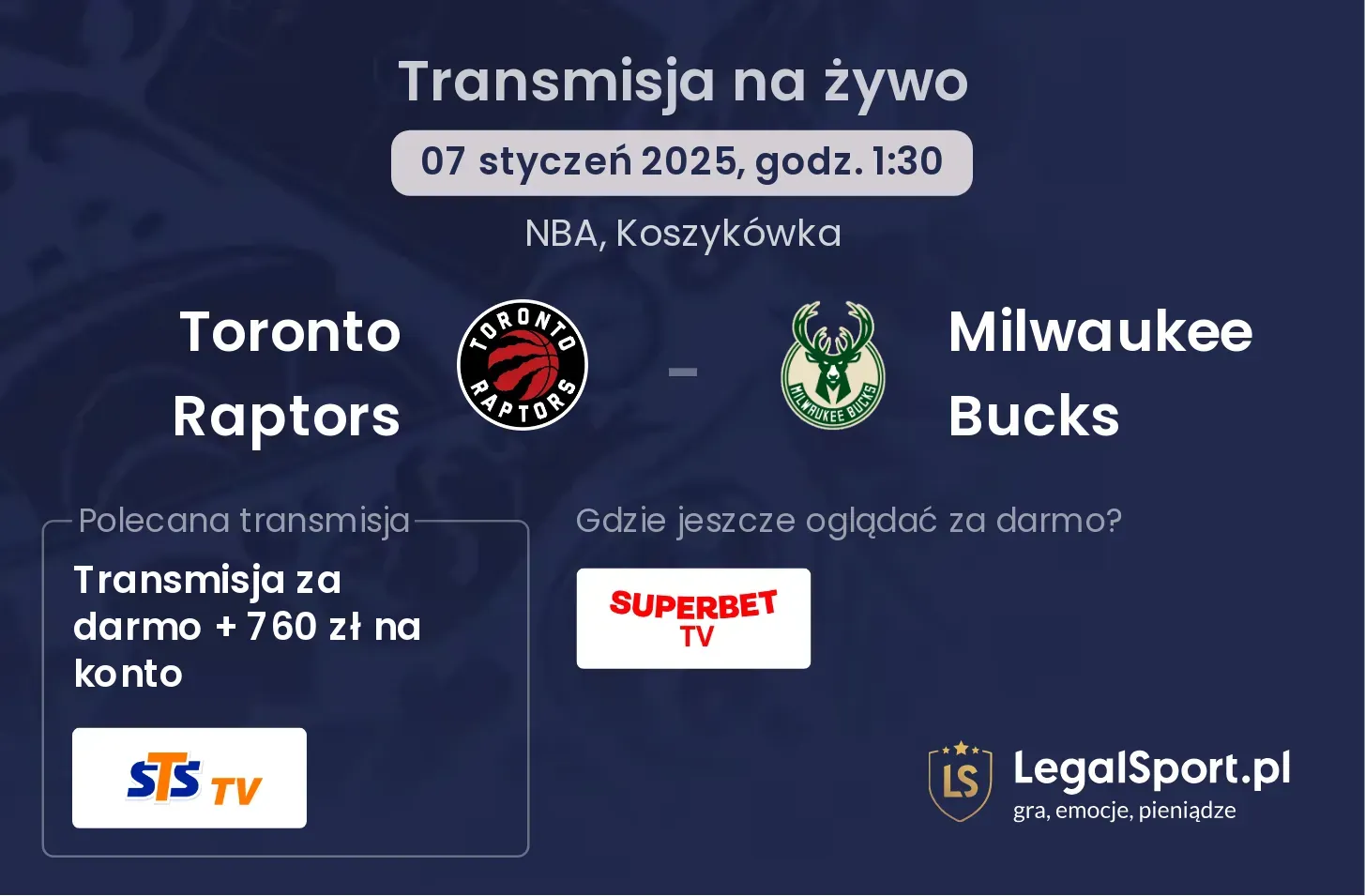 Toronto Raptors - Milwaukee Bucks gdzie oglądać?