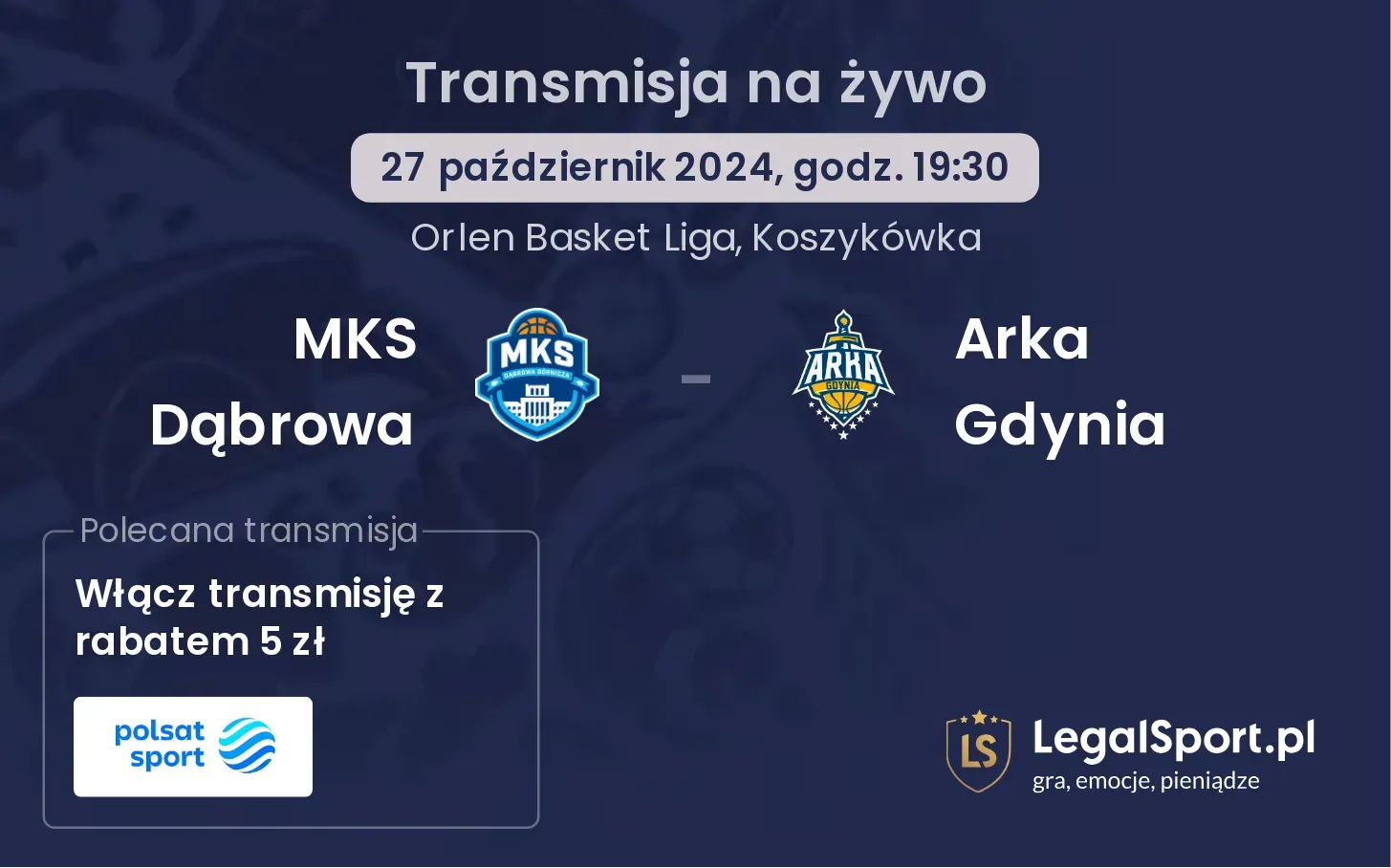 MKS Dąbrowa - Arka Gdynia gdzie oglądać? 27.10, godz. 19:30