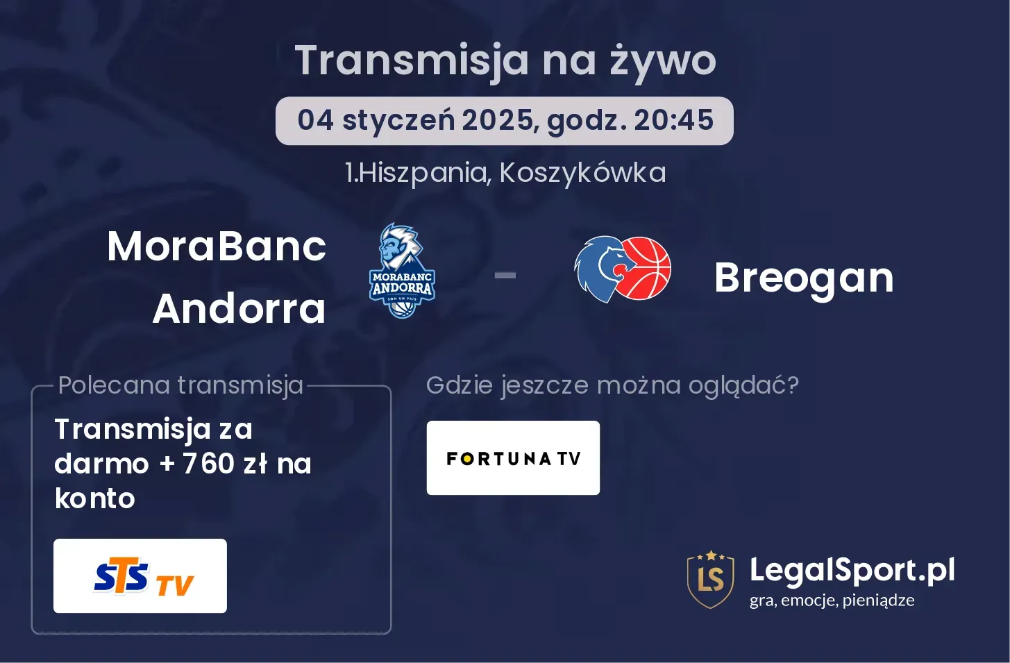 MoraBanc Andorra - Breogan transmisja na żywo