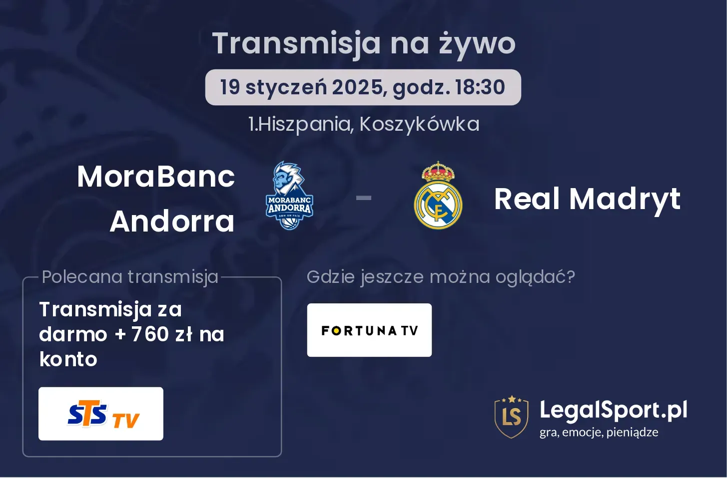 MoraBanc Andorra - Real Madryt transmisja na żywo