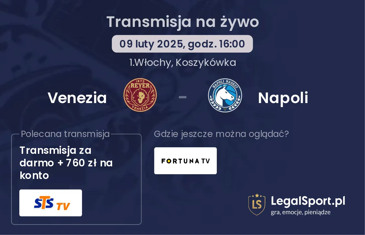 Napoli - Venezia gdzie oglądać? 03.11, godz. 19:00