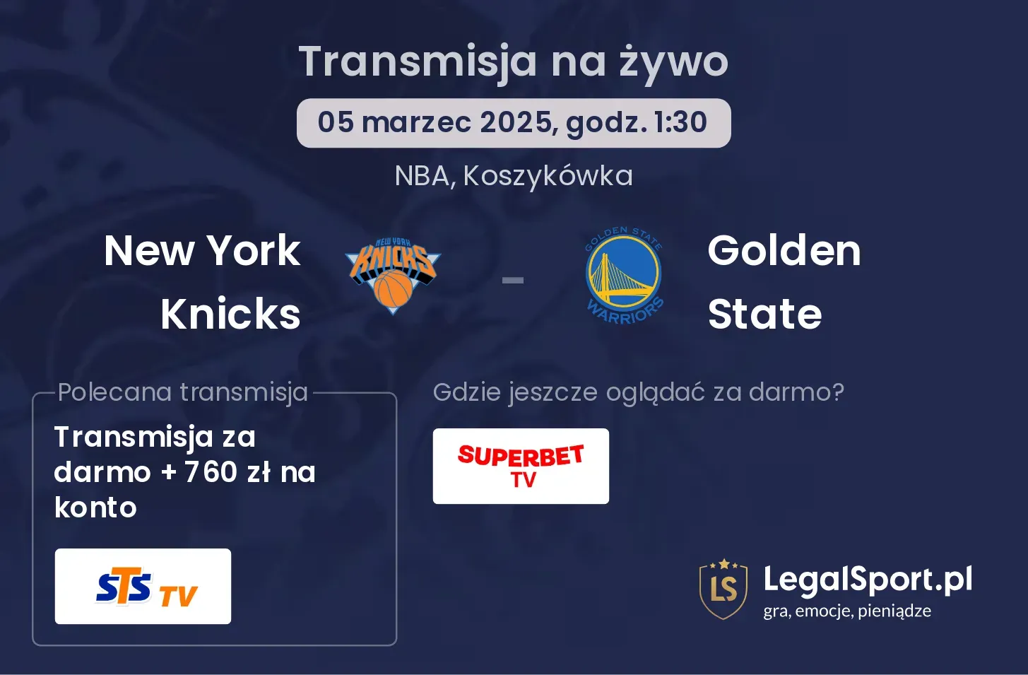 New York Knicks - Golden State transmisja na żywo