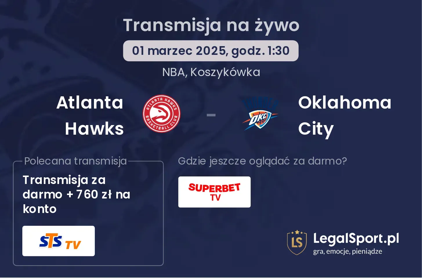 Atlanta Hawks - Oklahoma City gdzie oglądać?