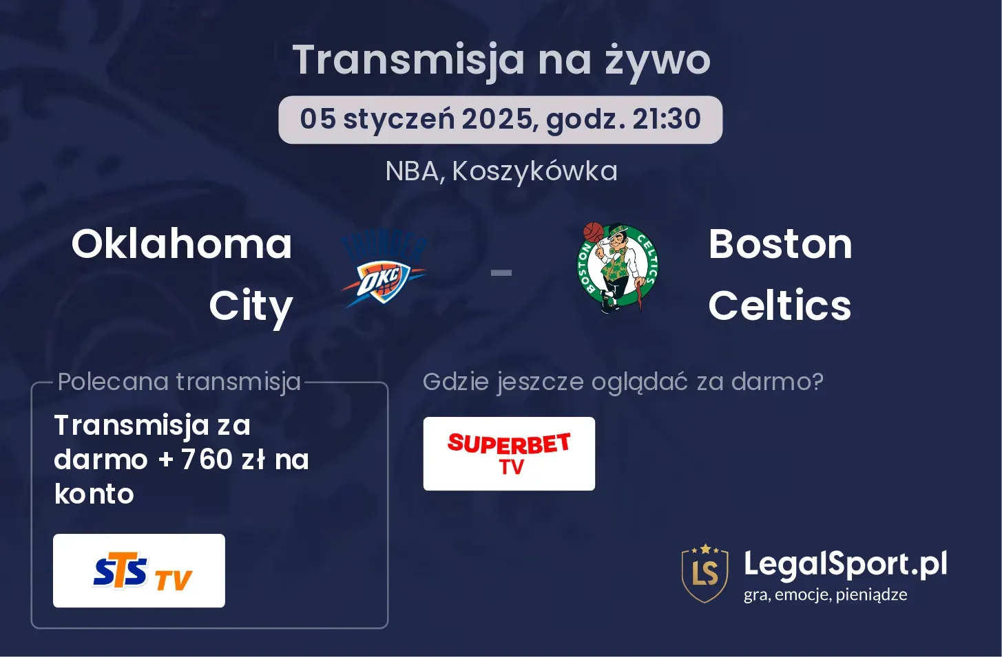 Oklahoma City - Boston Celtics transmisja na żywo