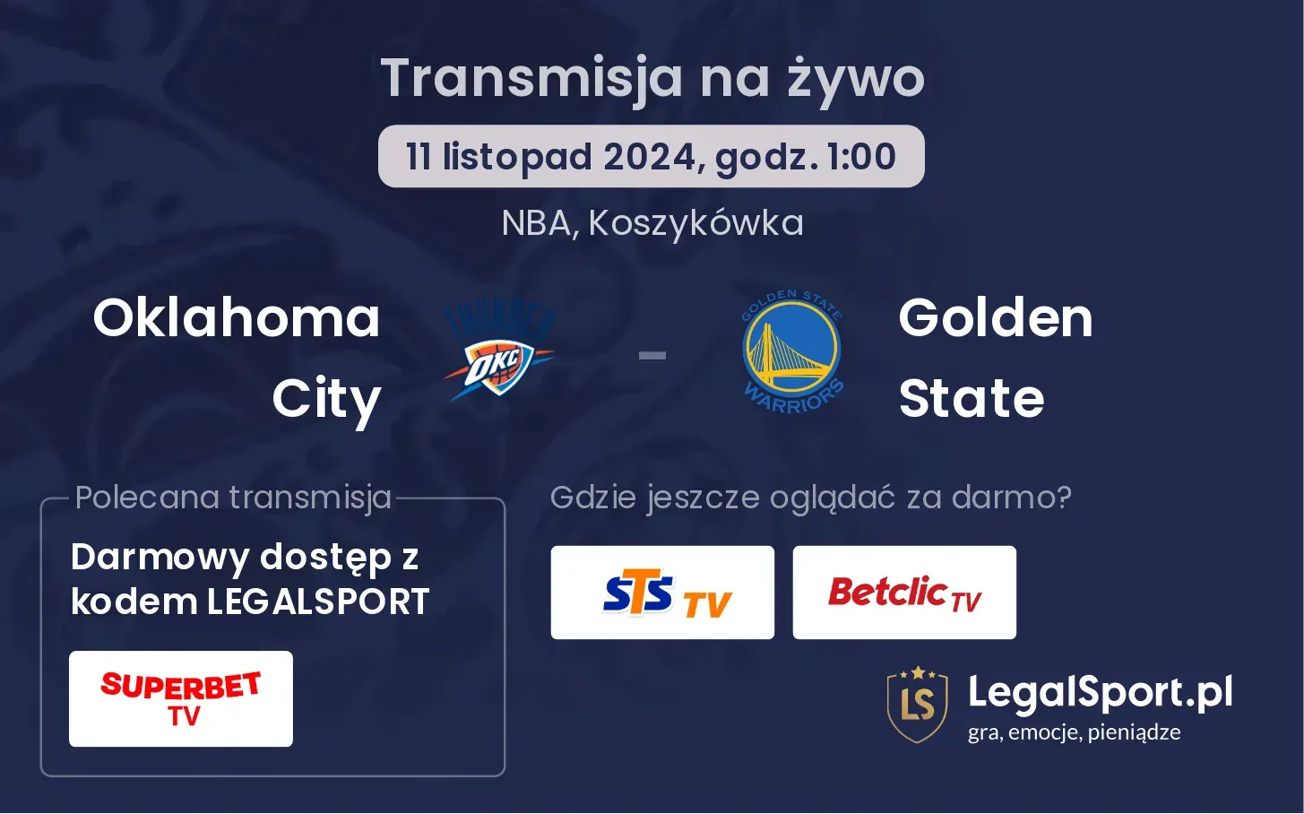 Oklahoma City - Golden State transmisja na żywo