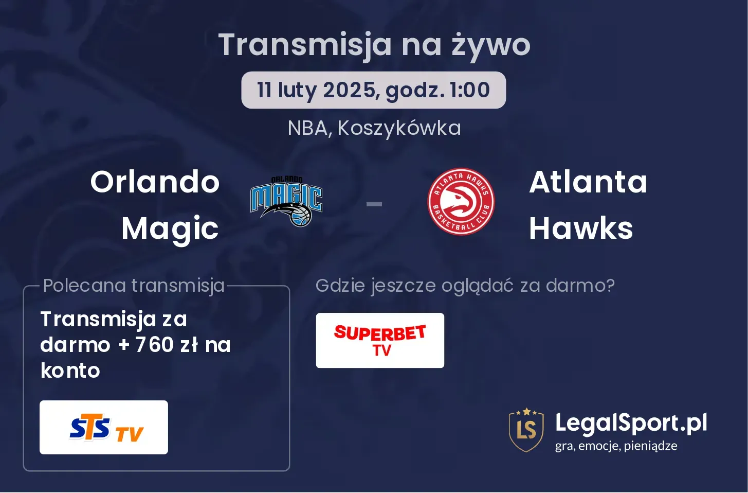 Orlando Magic - Atlanta Hawks transmisja na żywo