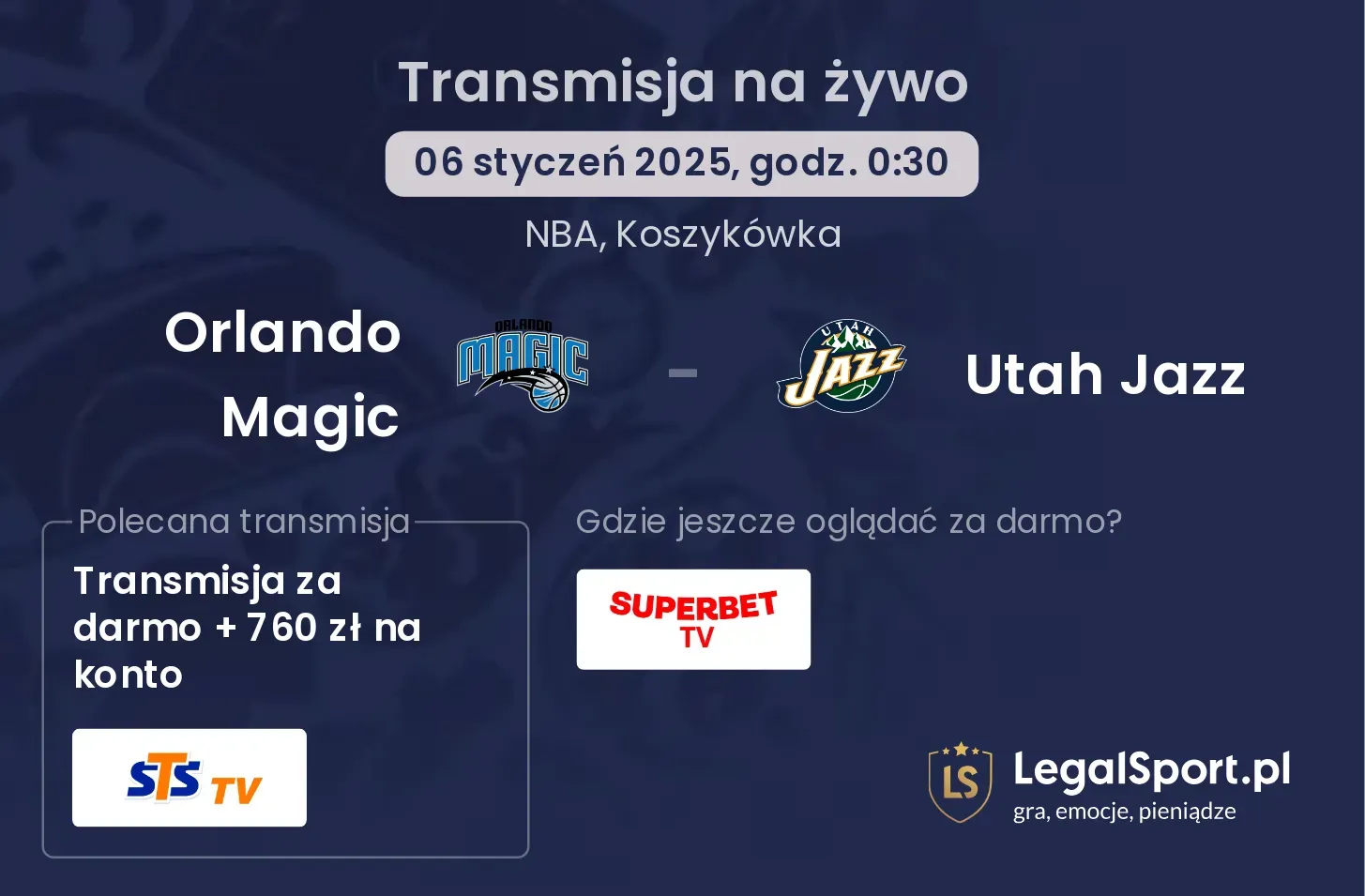 Orlando Magic - Utah Jazz transmisja na żywo