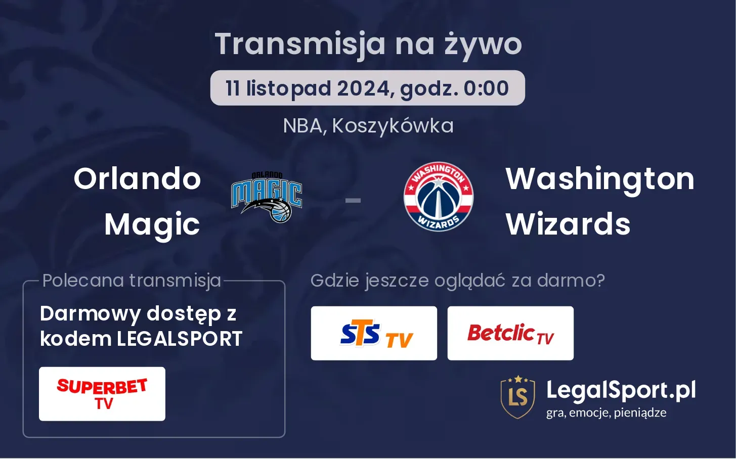 Orlando Magic - Washington Wizards transmisja na żywo