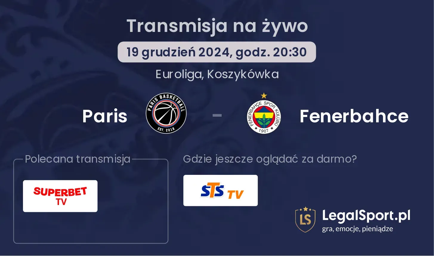 Paris - Fenerbahce transmisja na żywo