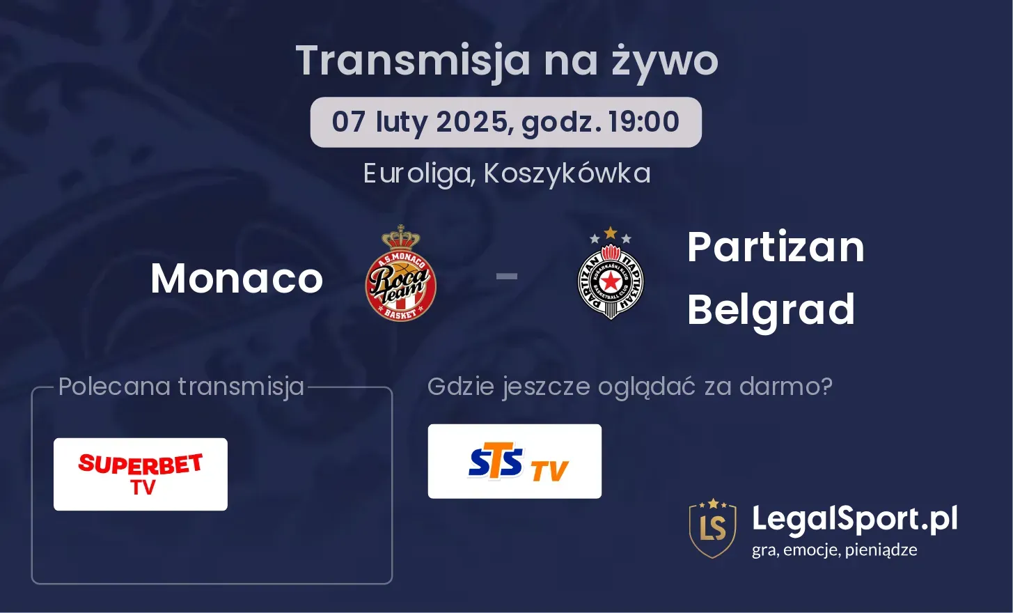 Partizan Belgrad - Monaco gdzie oglądać? 30.10, godz. 20:45