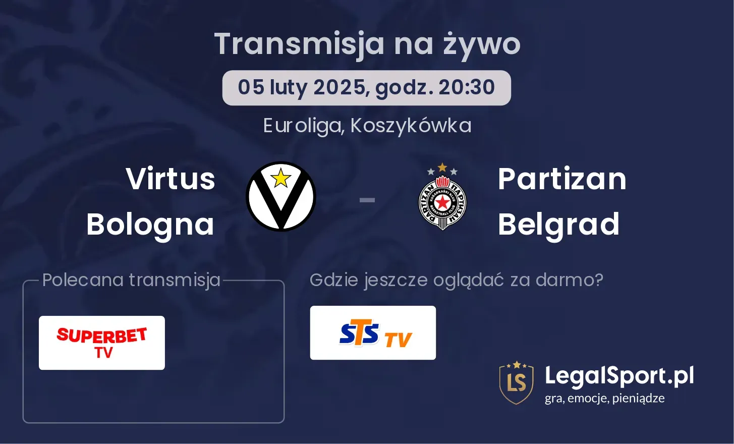 Partizan Belgrad - Virtus Bologna gdzie oglądać? 23.10, godz. 20:30