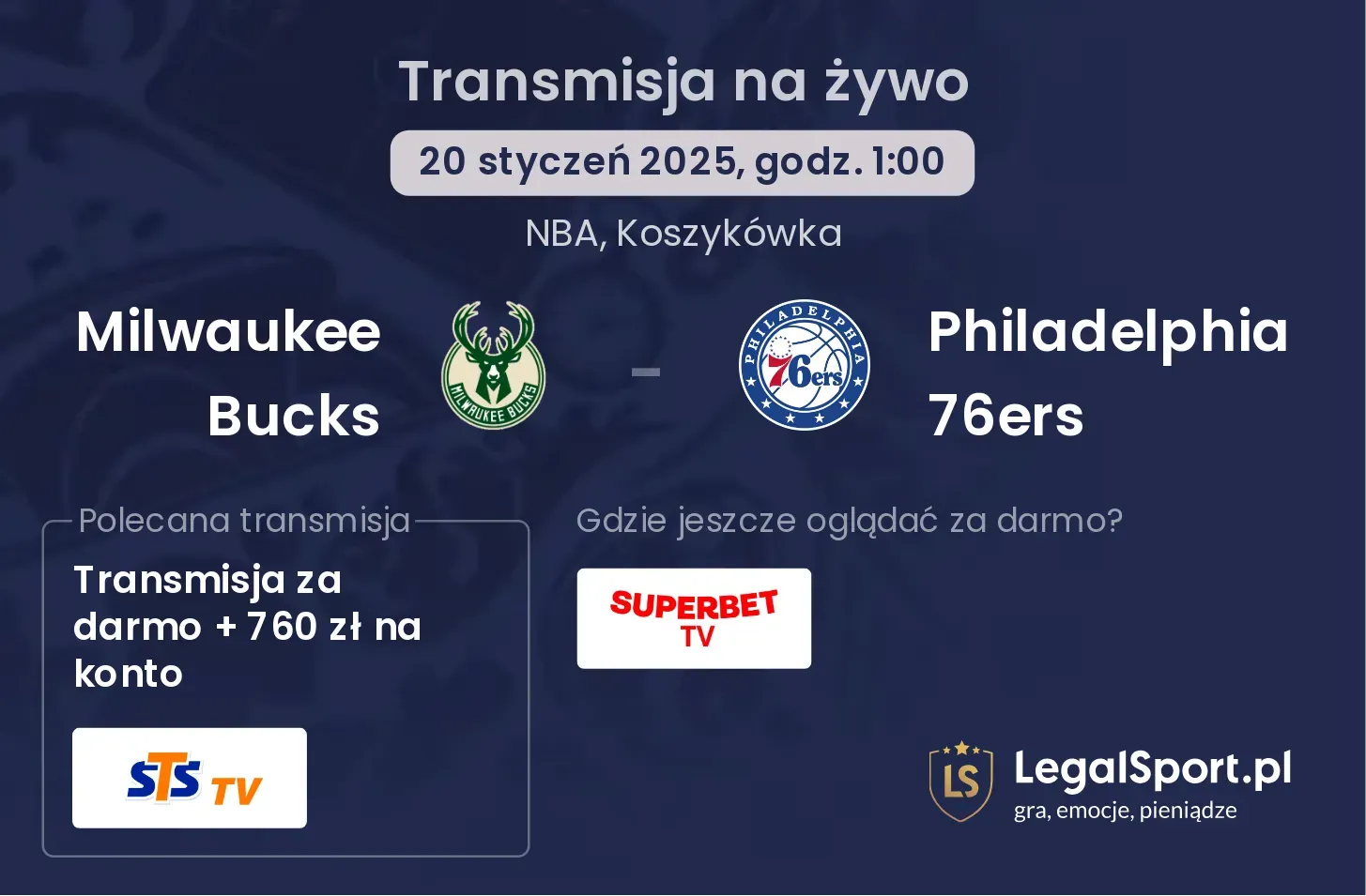 Milwaukee Bucks - Philadelphia 76ers gdzie oglądać?