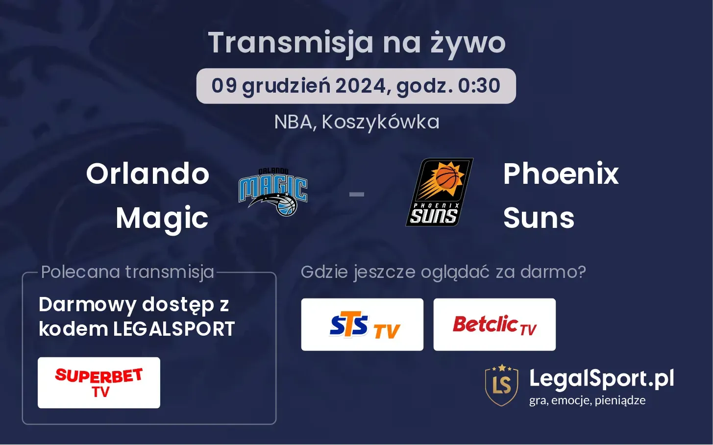 Orlando Magic - Phoenix Suns gdzie oglądać?