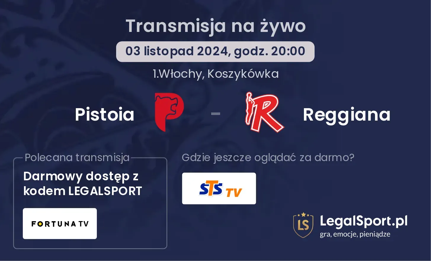 Pistoia - Reggiana transmisja na żywo