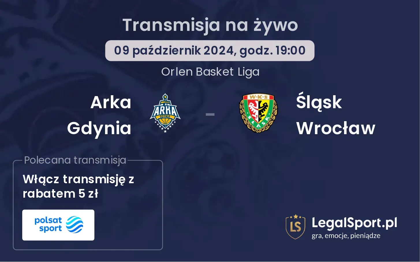 Arka Gdynia - Śląsk Wrocław transmisja na żywo