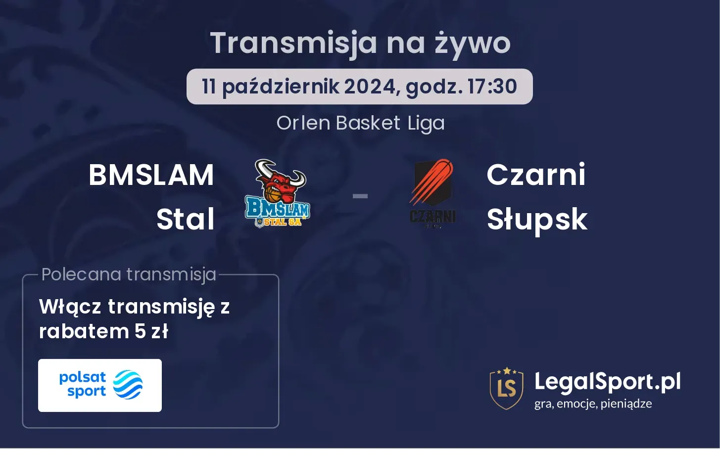 BMSLAM Stal - Czarni Słupsk transmisja na żywo