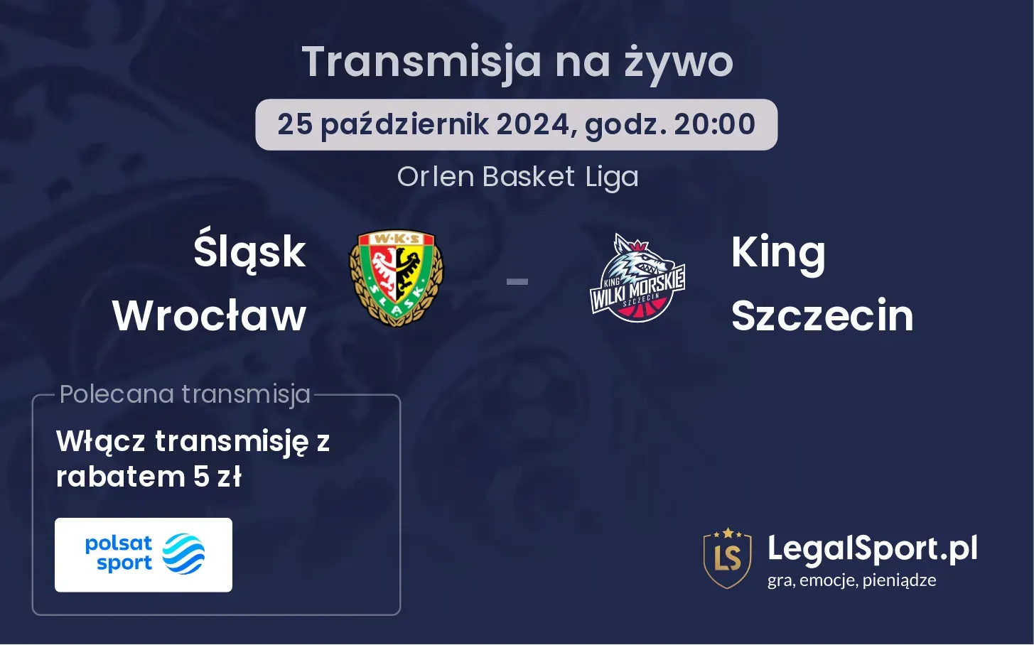 Śląsk Wrocław - King Szczecin transmisja na żywo