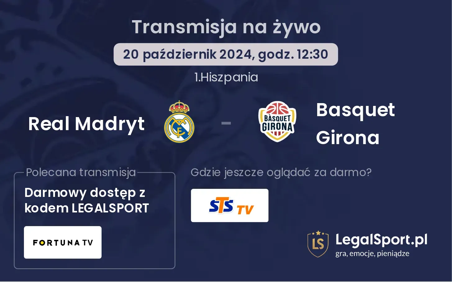 Real Madryt - Basquet Girona transmisja na żywo