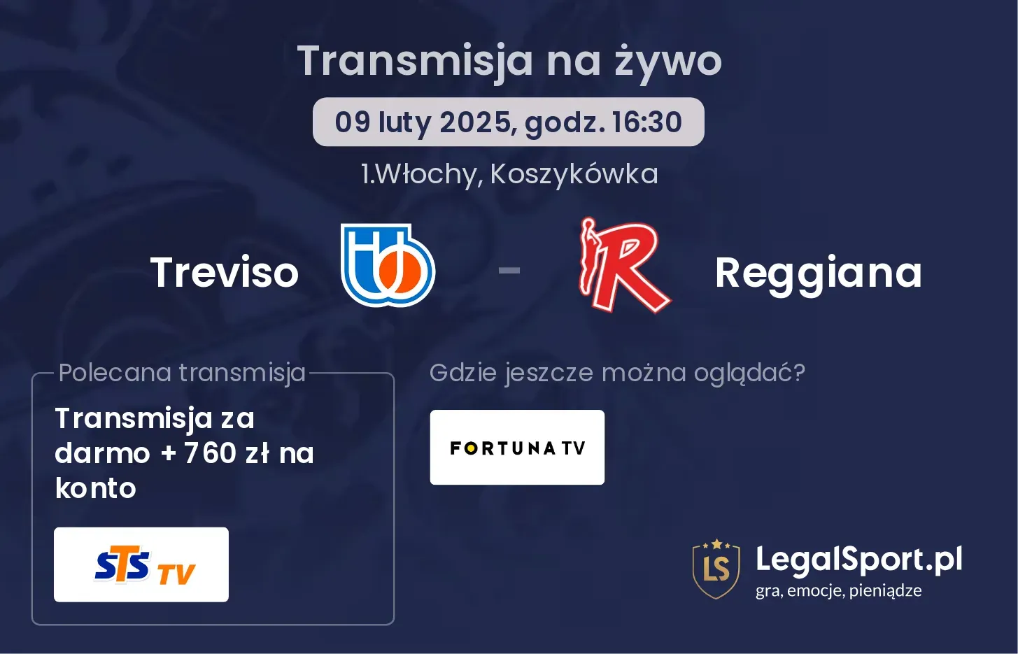 Reggiana - Treviso gdzie oglądać? 12.10, godz. 20:30