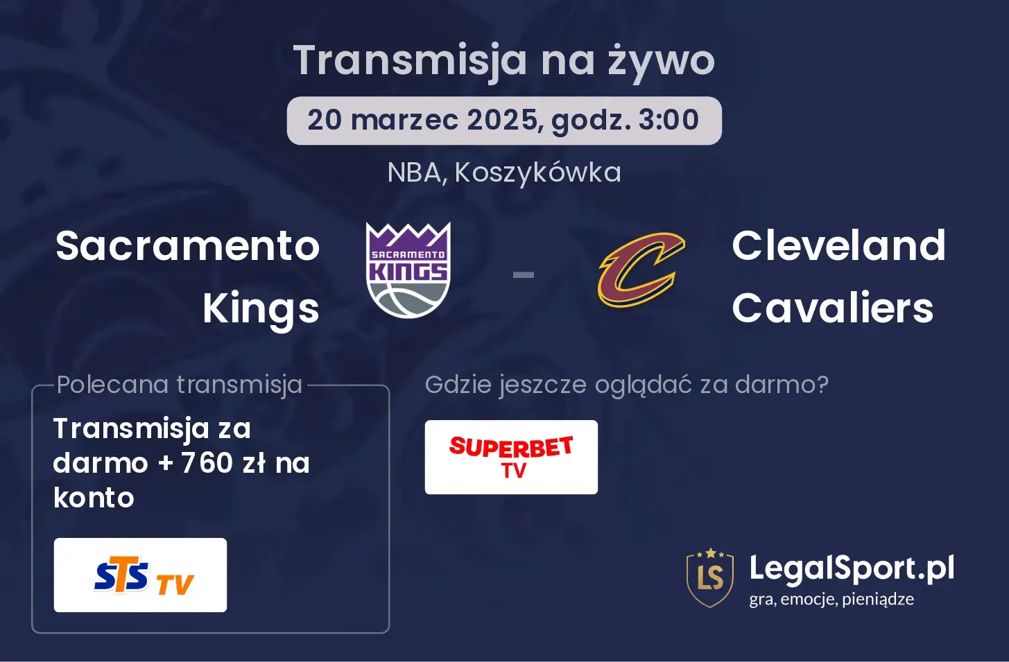 Sacramento Kings - Cleveland Cavaliers gdzie oglądać?