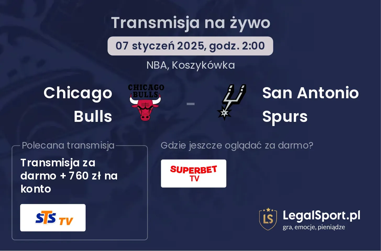 San Antonio Spurs - Chicago Bulls transmisja na żywo