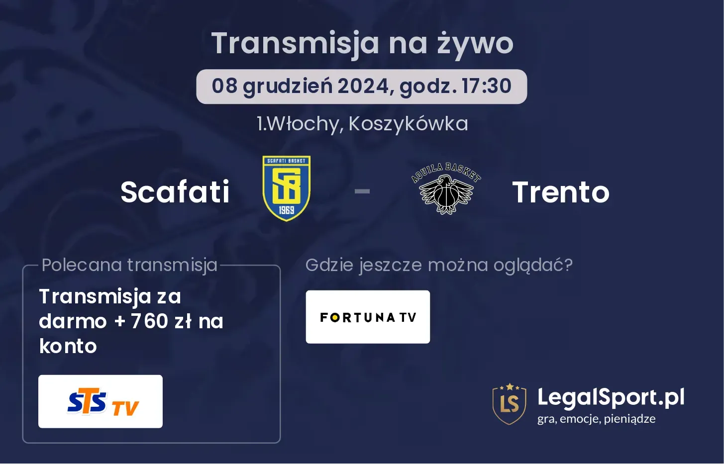 Scafati - Trento gdzie oglądać?