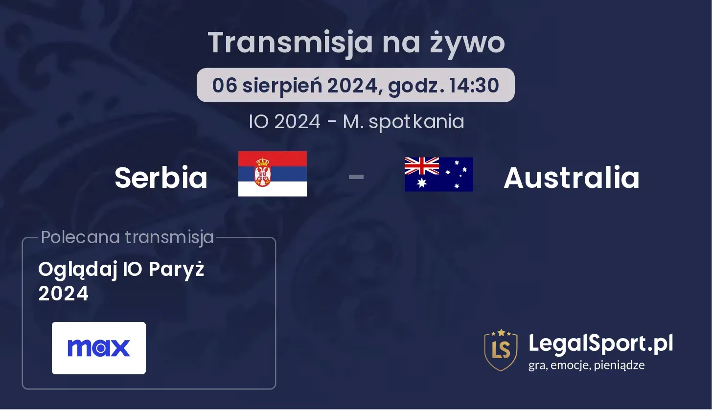 Serbia - Australia transmisja na żywo