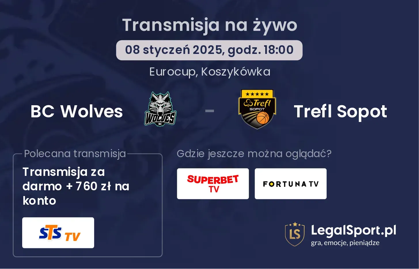 BC Wolves - Trefl Sopot gdzie oglądać?