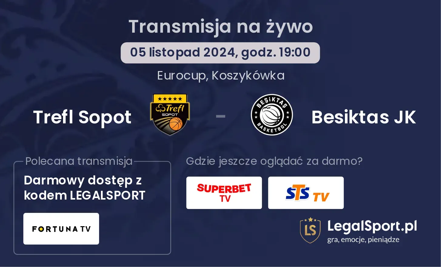 Trefl Sopot - Besiktas JK transmisja na żywo