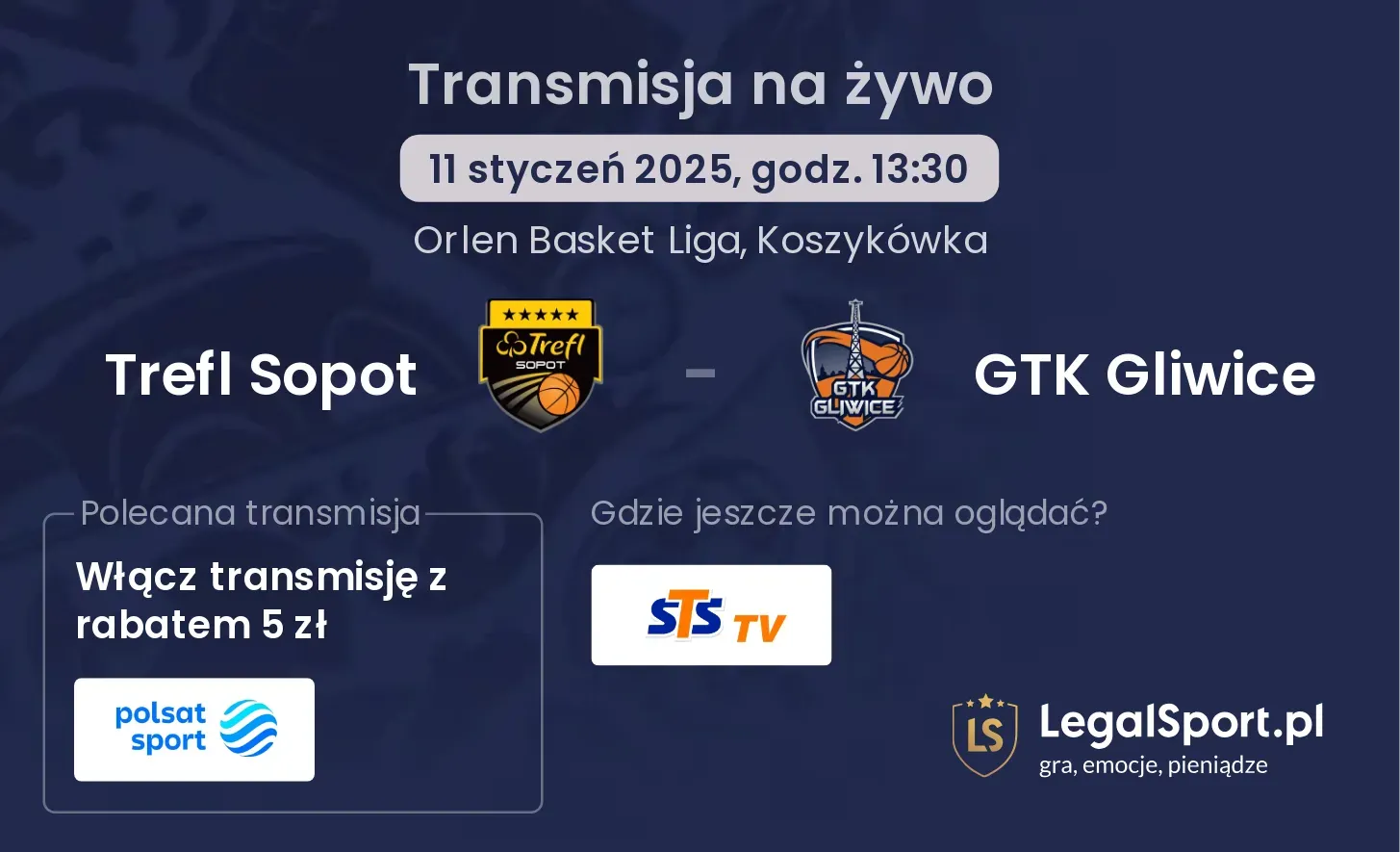 Trefl Sopot - GTK Gliwice transmisja na żywo