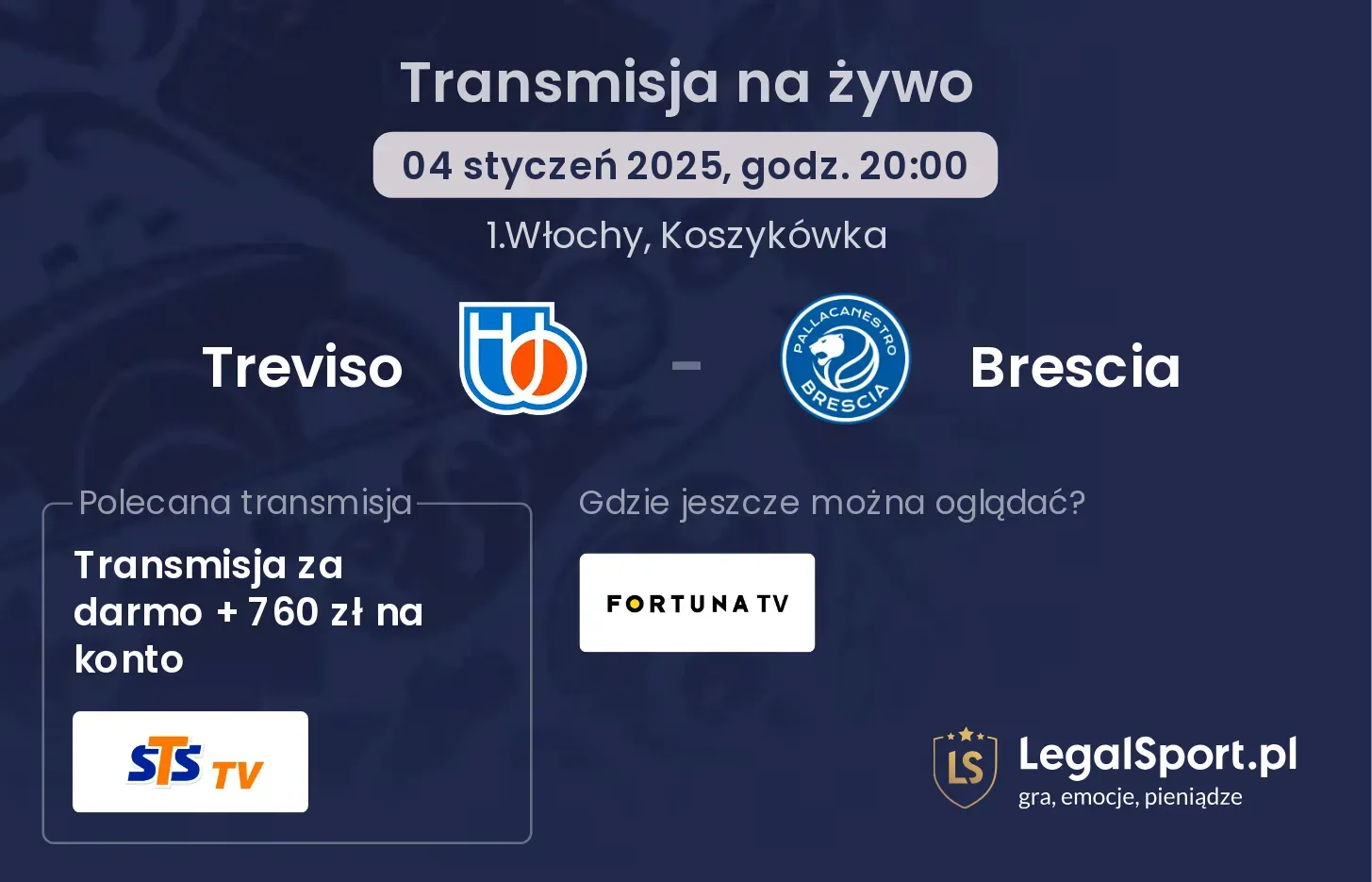 Treviso - Brescia transmisja na żywo