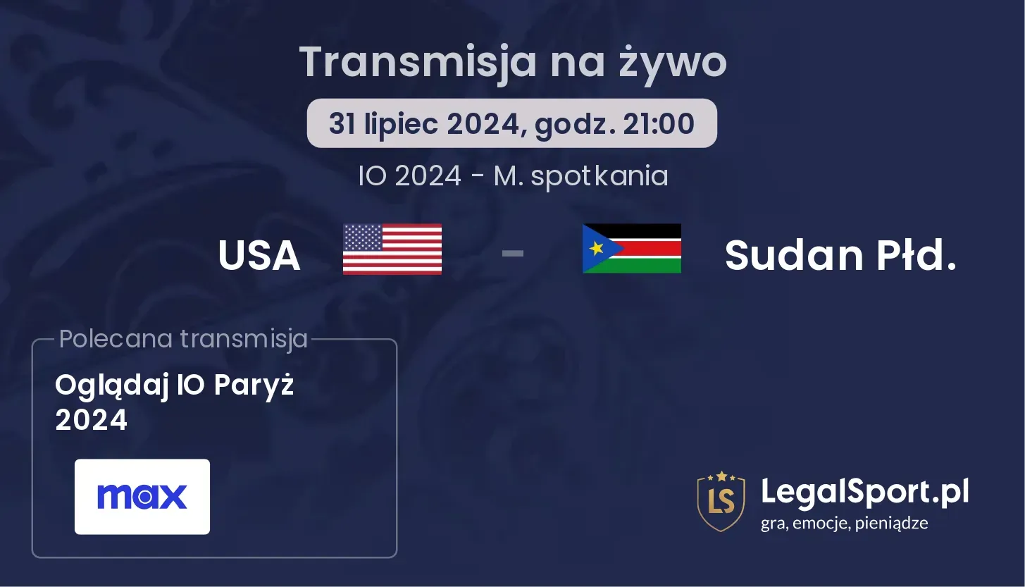 USA - Sudan Płd. gdzie oglądać? (31.07, godz. 21:00)