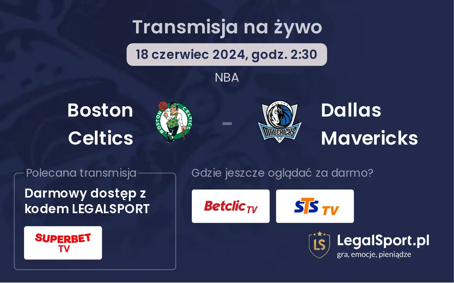 Boston Celtics - Dallas Mavericks transmisja na żywo