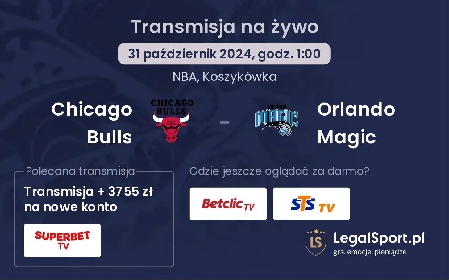 Chicago Bulls - Orlando Magic transmisja na żywo