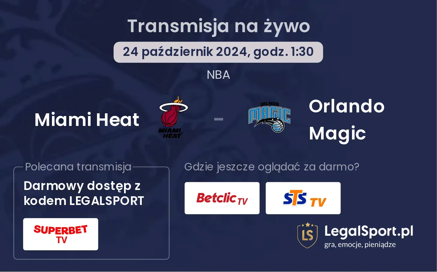 Miami Heat - Orlando Magic transmisja na żywo