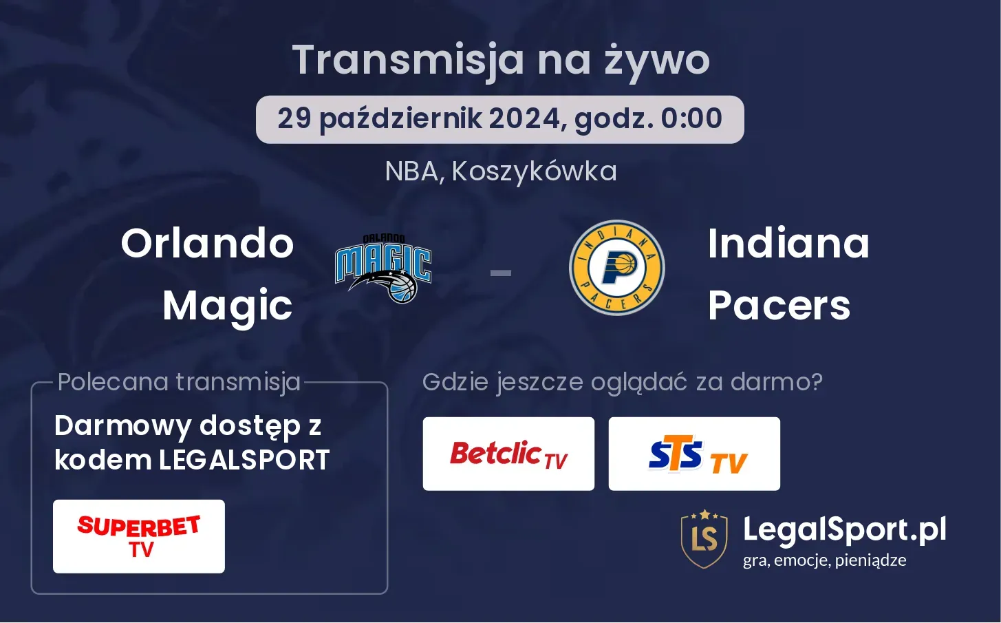 Orlando Magic - Indiana Pacers transmisja na żywo