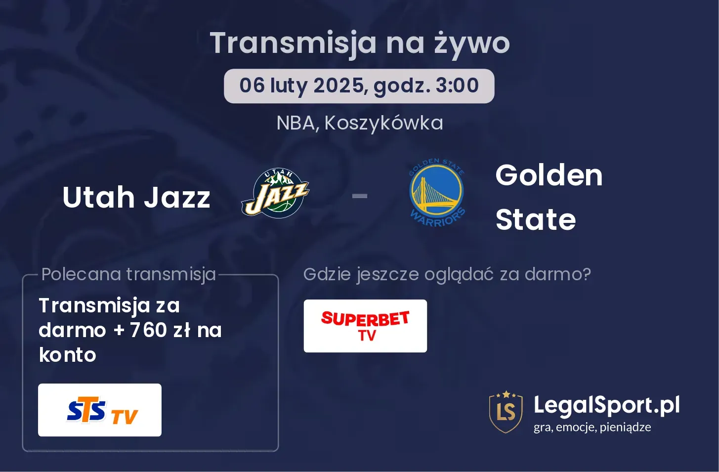 Golden State - Utah Jazz gdzie oglądać transmisję?