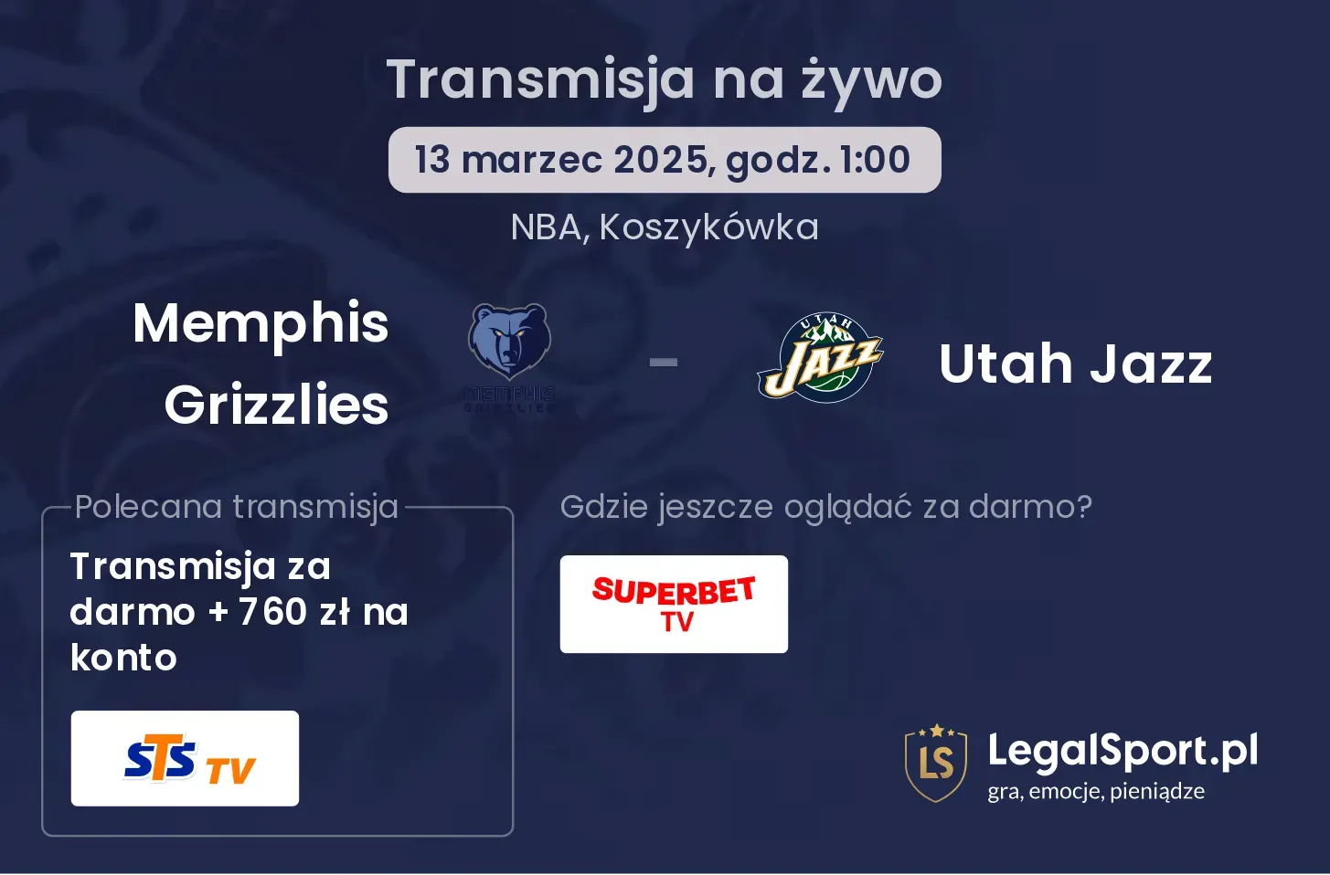 Memphis Grizzlies - Utah Jazz gdzie oglądać?