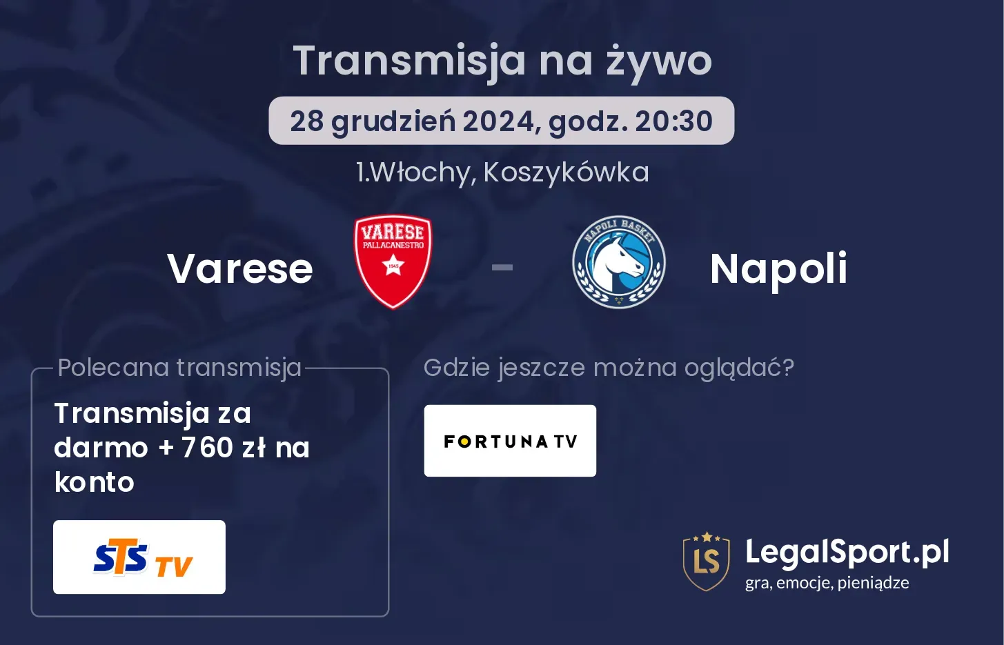 Varese - Napoli gdzie oglądać?