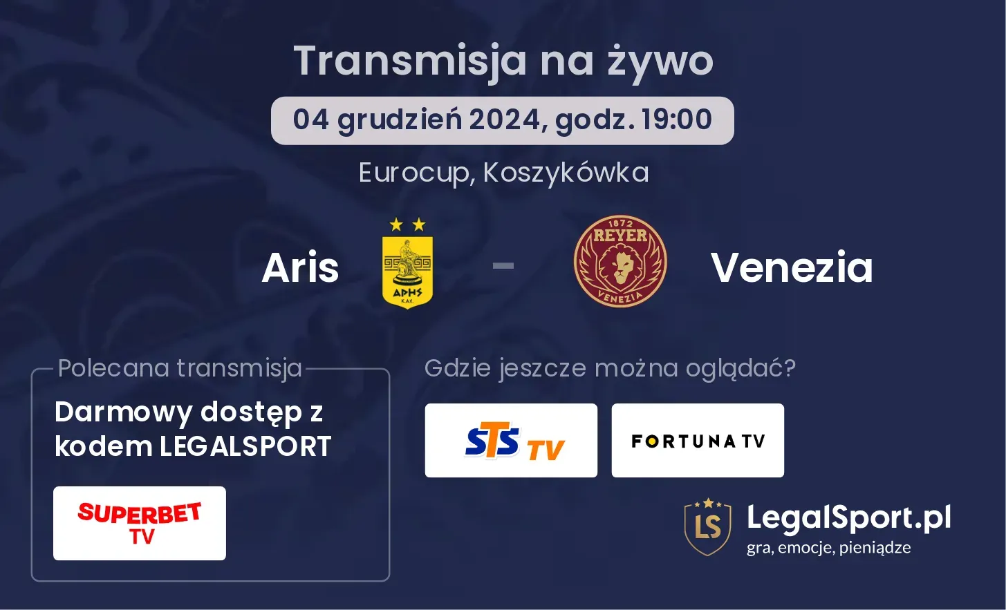 Aris - Venezia gdzie oglądać?