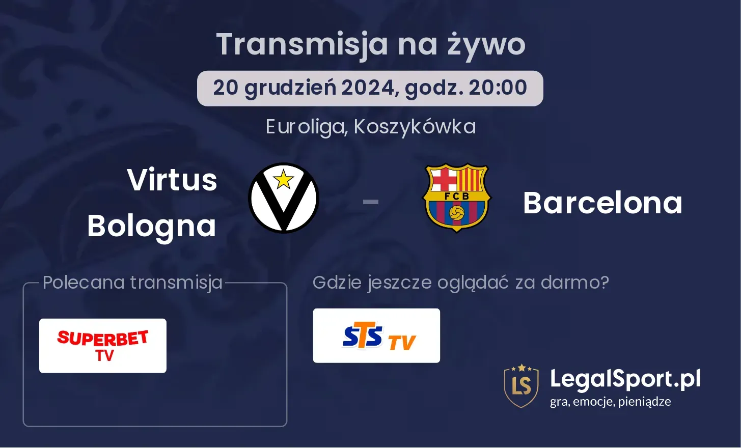 Virtus Bologna - Barcelona transmisja na żywo