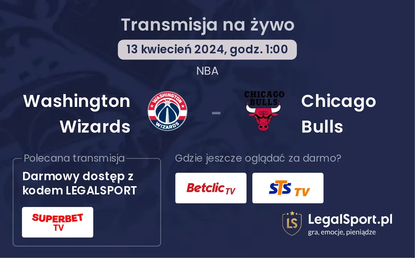 Washington Wizards - Chicago Bulls transmisja na żywo