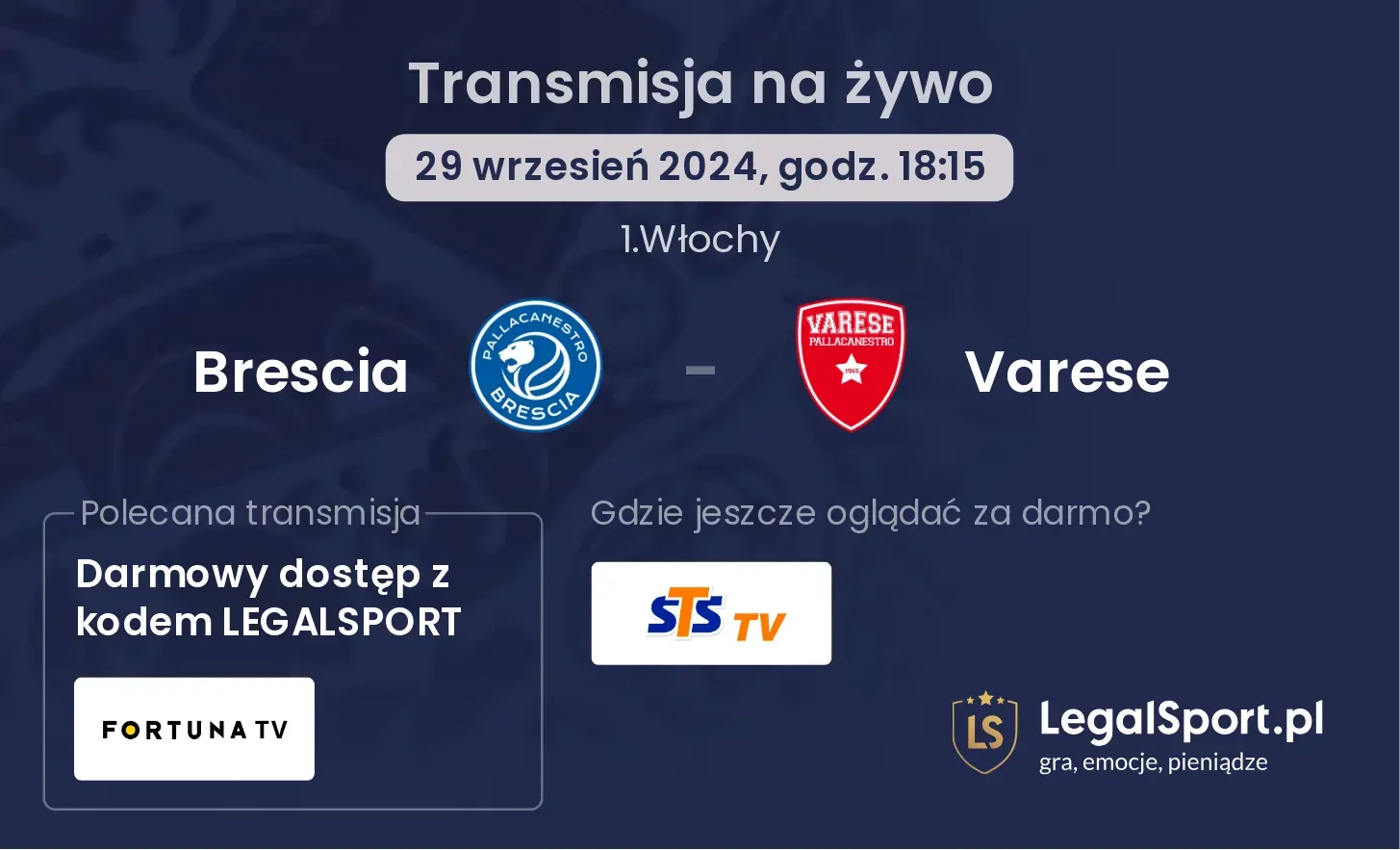 Brescia - Varese transmisja na żywo