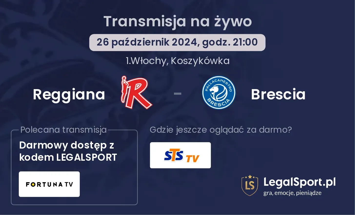 Reggiana - Brescia transmisja na żywo