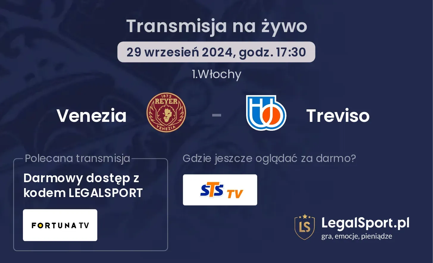 Venezia - Treviso transmisja na żywo